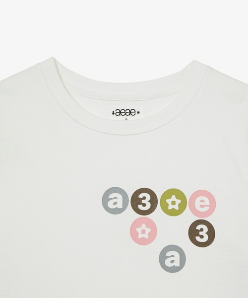 aeae(エーイーエーイー)の「COLOR DOT LOGO TEE(Tシャツ/カットソー・レディース・ブラウン/ホワイト/ネイビー・FREE)」の4枚目の写真