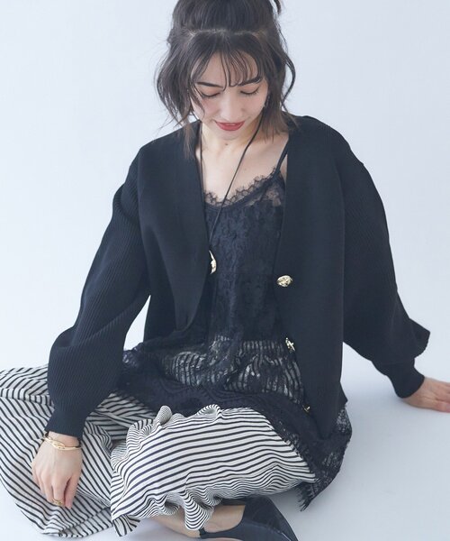 Remind me and forever(リマインドミーアンドフォーエバー)の「【レイヤードにぴったり!】レースチュニック(シャツ/ブラウス・レディース・ブラック/オフホワイト・FREE)」の19枚目の写真