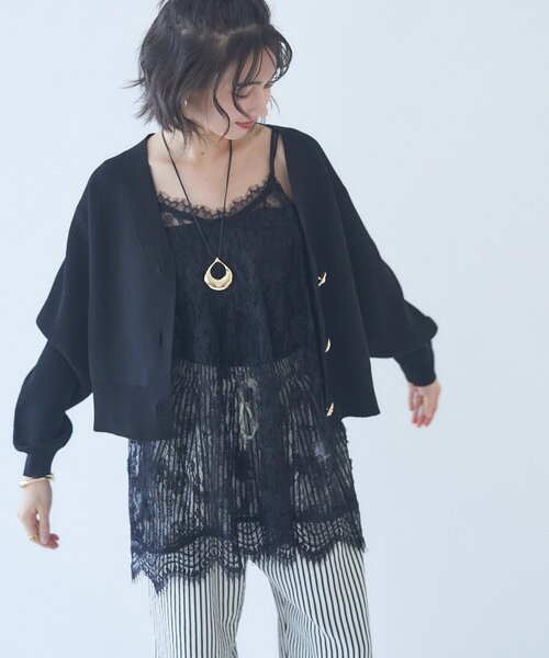 Remind me and forever(リマインドミーアンドフォーエバー)の「【レイヤードにぴったり!】レースチュニック(シャツ/ブラウス・レディース・ブラック/オフホワイト・FREE)」の21枚目の写真