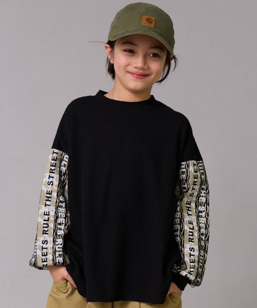 セール】【ワッフル】 袖柄 長袖T【PAIRMANON STREET】（Tシャツ