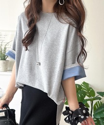 Java（ジャバ）の「《JaVaジャバコラボ》ゆるシルエットに、ひとさじのアクセント。オーバーサイズ配色BIGTEE（Tシャツ/カットソー）」