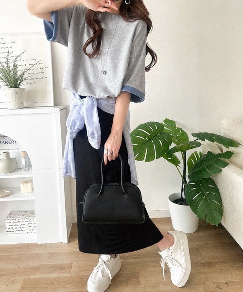 Java(ジャバ)の「《JaVaジャバコラボ》ゆるシルエットに、ひとさじのアクセント。オーバーサイズ配色BIGTEE(Tシャツ/カットソー・レディース・ブラウン/グレー/ベージュ・LARGE/X-LARGE/SMALL/MEDIUM)」の19枚目の写真
