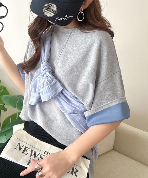 Java(ジャバ)の「《JaVaジャバコラボ》ゆるシルエットに、ひとさじのアクセント。オーバーサイズ配色BIGTEE(Tシャツ/カットソー・レディース・ブラウン/グレー/ベージュ・LARGE/X-LARGE/SMALL/MEDIUM)」の18枚目の写真