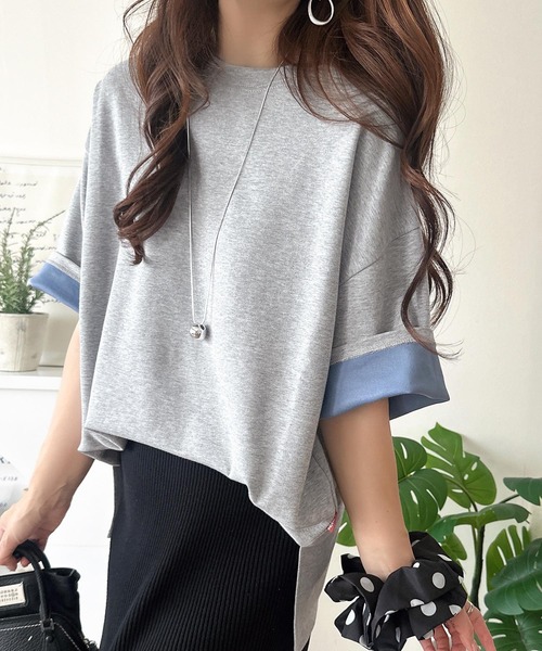 Java(ジャバ)の「《JaVaジャバコラボ》ゆるシルエットに、ひとさじのアクセント。オーバーサイズ配色BIGTEE(Tシャツ/カットソー・レディース・ブラウン/グレー/ベージュ・LARGE/X-LARGE/SMALL/MEDIUM)」の9枚目の写真