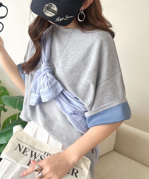 Java(ジャバ)の「《JaVaジャバコラボ》ゆるシルエットに、ひとさじのアクセント。オーバーサイズ配色BIGTEE(Tシャツ/カットソー・レディース・ブラウン/グレー/ベージュ・LARGE/X-LARGE/SMALL/MEDIUM)」の14枚目の写真