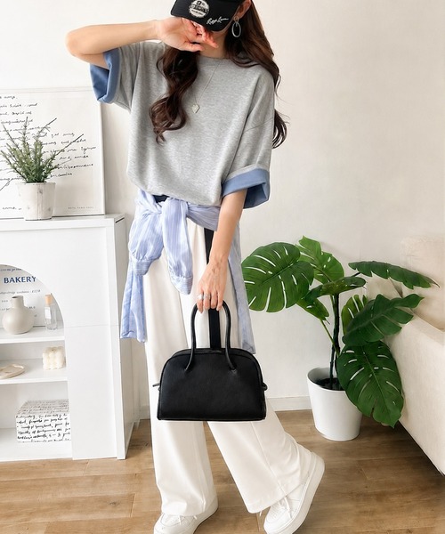 Java(ジャバ)の「《JaVaジャバコラボ》ゆるシルエットに、ひとさじのアクセント。オーバーサイズ配色BIGTEE(Tシャツ/カットソー・レディース・ブラウン/グレー/ベージュ・LARGE/X-LARGE/SMALL/MEDIUM)」の13枚目の写真