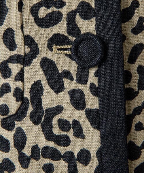 Whim Gazette（ウィムガゼット）の「リネンレオパードジャケット（ノーカラージャケット・レディース・ブラック・FREE）」の18枚目の写真