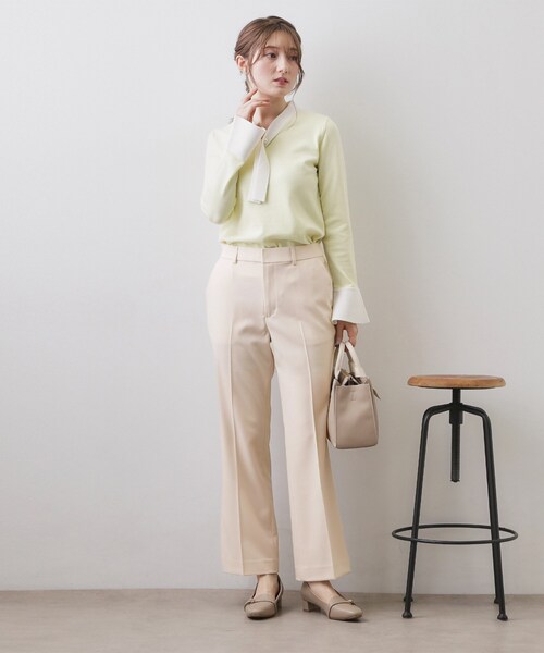 index（インデックス）の「ストレッチスリムフレアパンツ【洗濯機OK】（その他パンツ・レディース・ブラック/チャコールグレー/ナチュラル・36/38/40/42）」の10枚目の写真