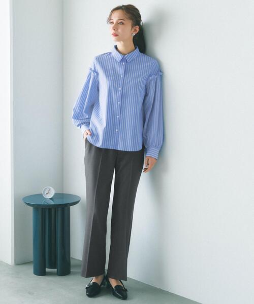 index（インデックス）の「ストレッチスリムフレアパンツ【洗濯機OK】（その他パンツ・レディース・ブラック/チャコールグレー/ナチュラル・36/38/40/42）」の22枚目の写真