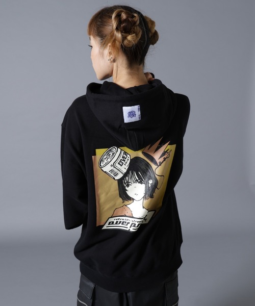 over print(オーバープリント)の「overprint/オーバープリント/MIX COLORS HOODIE(パーカー・レディース・ブラック/ブラウン・M/L)」の1枚目の写真