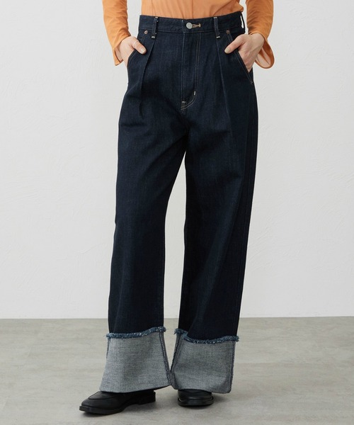 EDWIN（エドウィン）の「EDWIN エドウィン ロールアップ ストレート デニムパンツ ジーンズ（デニムパンツ・レディース・ブラック系その他/インディゴブルー/ライトインディゴブルー・X-SMALL/SMALL/MEDIUM/LARGE）」の4枚目の写真