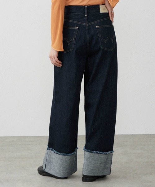 EDWIN（エドウィン）の「EDWIN エドウィン ロールアップ ストレート デニムパンツ ジーンズ（デニムパンツ・レディース・ブラック系その他/インディゴブルー/ライトインディゴブルー・X-SMALL/SMALL/MEDIUM/LARGE）」の7枚目の写真