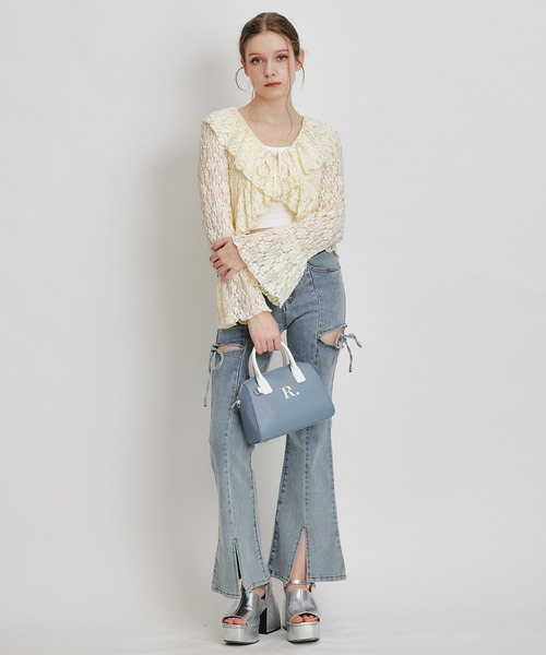 REDYAZEL（レディアゼル）の「レースフリルカラーショートカーディガン（カーディガン/ボレロ・レディース・ホワイト/ブラック/イエロー/ミント・FREE）」の15枚目の写真