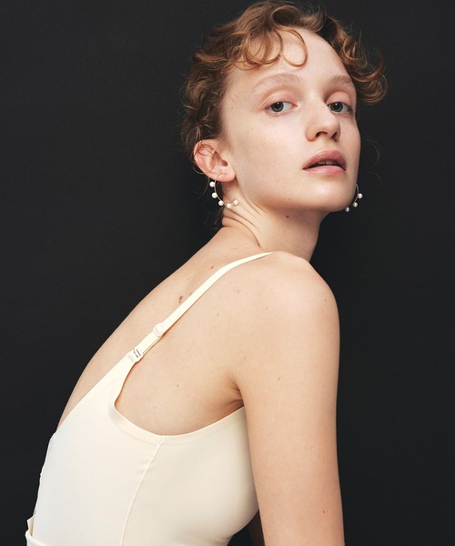 les bonbon(ルボンボン)の「【les bon bon】flotter pearl hoop pierce S/フロテ パール フープ ピアス S 両耳 BOB911(ピアス(両耳用)・レディース・ホワイト・FREE)」の1枚目の写真