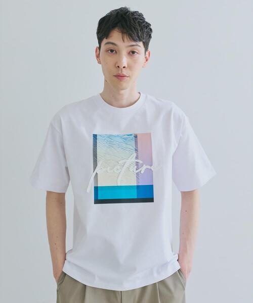 THE SHOP TK (ザ ショップ ティーケー )の「コード刺繍 半袖Tシャツ 洗濯機OK(Tシャツ/カットソー・メンズ・ブラック/オフホワイト・02/04/03)」の3枚目の写真