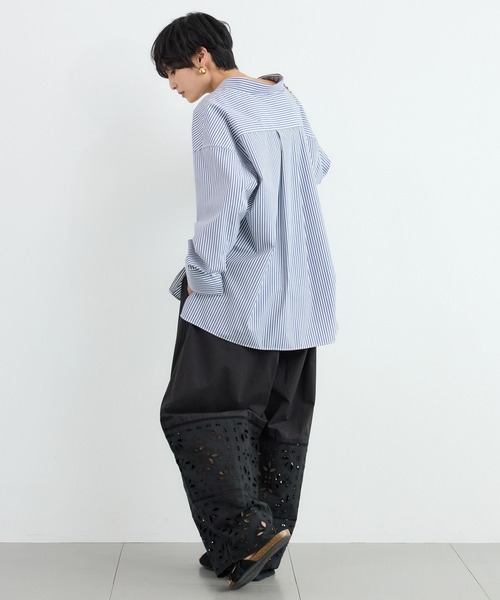 BARNYARDSTORM(バンヤードストーム)の「BARNYARDSTORM / スタンダードスキッパーシャツ【接触冷感・UVカット】(シャツ/ブラウス・レディース・ホワイト/ブルー系その他・S/M)」の7枚目の写真