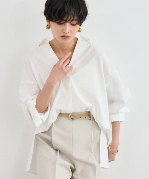 BARNYARDSTORM(バンヤードストーム)の「BARNYARDSTORM / スタンダードスキッパーシャツ【接触冷感・UVカット】(シャツ/ブラウス・レディース・ホワイト/ブルー系その他・S/M)」の8枚目の写真