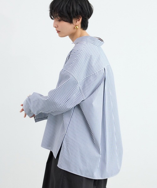 BARNYARDSTORM(バンヤードストーム)の「BARNYARDSTORM / スタンダードスキッパーシャツ【接触冷感・UVカット】(シャツ/ブラウス・レディース・ホワイト/ブルー系その他・S/M)」の5枚目の写真