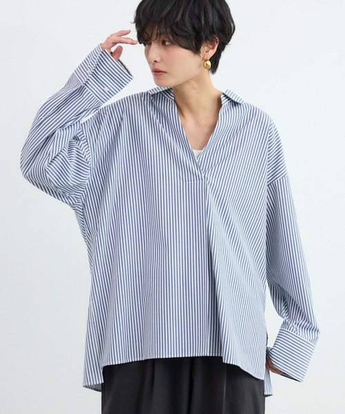 BARNYARDSTORM(バンヤードストーム)の「BARNYARDSTORM / スタンダードスキッパーシャツ【接触冷感・UVカット】(シャツ/ブラウス・レディース・ホワイト/ブルー系その他・S/M)」の20枚目の写真