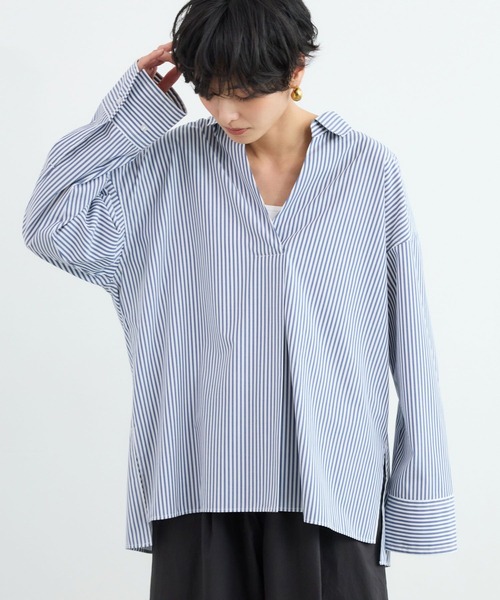 BARNYARDSTORM(バンヤードストーム)の「BARNYARDSTORM / スタンダードスキッパーシャツ【接触冷感・UVカット】(シャツ/ブラウス・レディース・ホワイト/ブルー系その他・S/M)」の21枚目の写真