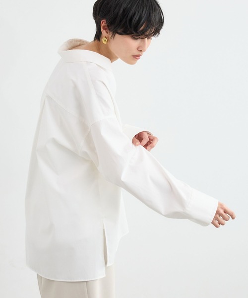 BARNYARDSTORM(バンヤードストーム)の「BARNYARDSTORM / スタンダードスキッパーシャツ【接触冷感・UVカット】(シャツ/ブラウス・レディース・ホワイト/ブルー系その他・S/M)」の12枚目の写真