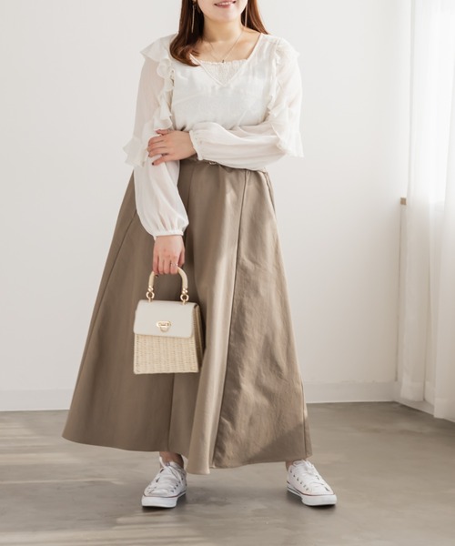 CLETTE(クレット)の「CLETTEオリジナルシアーラッフルフリルブラウス(シャツ/ブラウス・レディース・ブラック/アイボリー/ピンク・3L/LL/4L)」の10枚目の写真