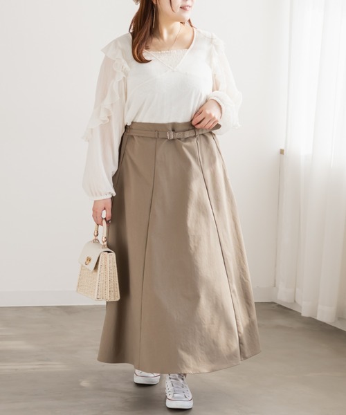 CLETTE(クレット)の「CLETTEオリジナルシアーラッフルフリルブラウス(シャツ/ブラウス・レディース・ブラック/アイボリー/ピンク・3L/LL/4L)」の9枚目の写真