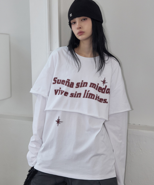 RENSE（レンセ）の「Raw Cut Layered Long Sleeve Tee White（Tシャツ/カットソー・レディース・その他・OS）」の2枚目の写真