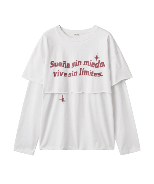 RENSE（レンセ）の「Raw Cut Layered Long Sleeve Tee White（Tシャツ/カットソー・レディース・その他・OS）」の3枚目の写真