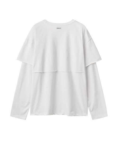 RENSE（レンセ）の「Raw Cut Layered Long Sleeve Tee White（Tシャツ/カットソー・レディース・その他・OS）」の4枚目の写真