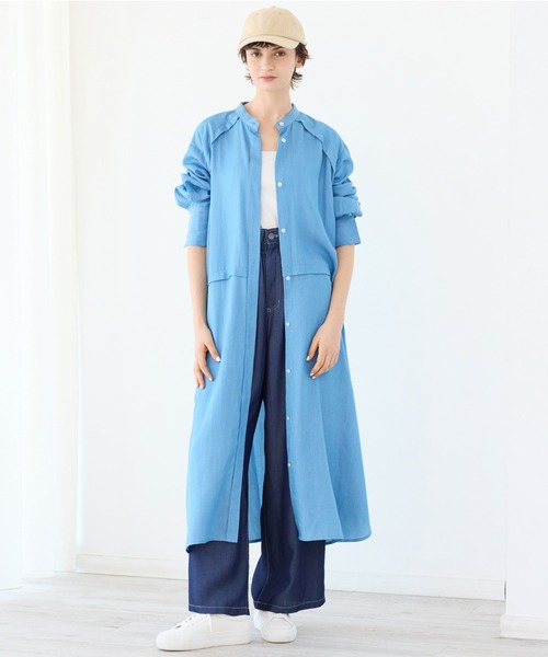 R-ISM(リズム)の「【洗える】シャンブレーデニムシャツワンピース(ワンピース・レディース・ブルー・4)」の1枚目の写真