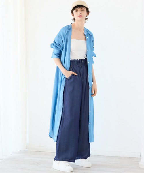 R-ISM(リズム)の「【洗える】シャンブレーデニムシャツワンピース(ワンピース・レディース・ブルー・4)」の2枚目の写真