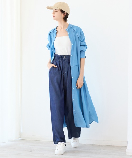 R-ISM(リズム)の「【洗える】シャンブレーデニムシャツワンピース(ワンピース・レディース・ブルー・4)」の4枚目の写真