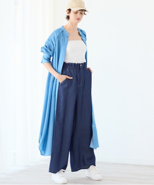 R-ISM(リズム)の「【洗える】シャンブレーデニムシャツワンピース(ワンピース・レディース・ブルー・4)」の5枚目の写真