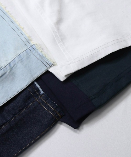 AULA AILA(アウラアイラ)の「AULAデニムドッキングワンピ(ワンピース・レディース・ネイビー/オフホワイト・FREE)」の9枚目の写真