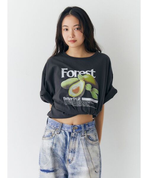 Ungrid(アングリッド)の「アボカドプリントTee(Tシャツ/カットソー・レディース・イエロー/オフホワイト/チャコールグレー・FREE)」の4枚目の写真