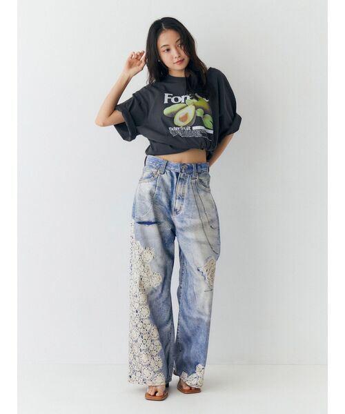 Ungrid(アングリッド)の「アボカドプリントTee(Tシャツ/カットソー・レディース・イエロー/オフホワイト/チャコールグレー・FREE)」の9枚目の写真