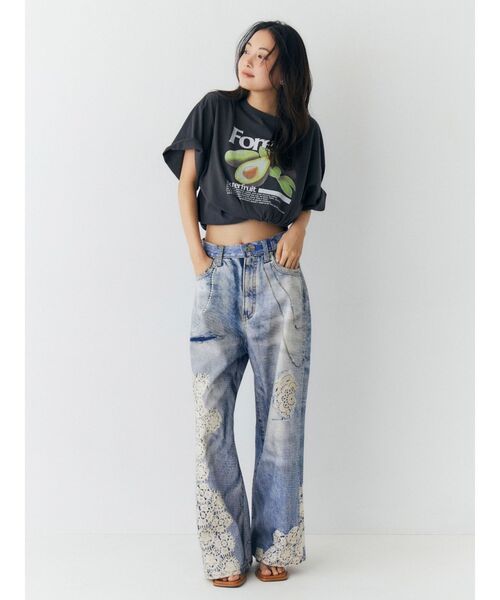 Ungrid(アングリッド)の「アボカドプリントTee(Tシャツ/カットソー・レディース・イエロー/オフホワイト/チャコールグレー・FREE)」の10枚目の写真