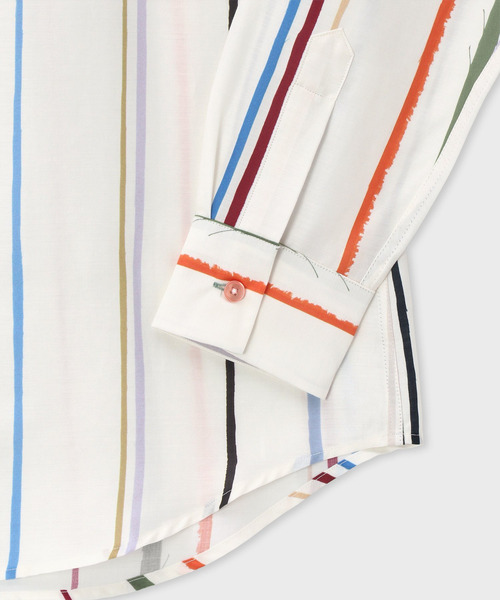 Paul Smith（ポールスミス）の「"Cairo Stripe" カジュアルシャツ / 163318 901U（シャツ/ブラウス・メンズ・オフホワイト/ダークブラウン・SMALL/MEDIUM/LARGE/X-LARGE）」の4枚目の写真