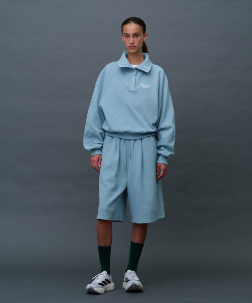 MENASOO（ミナス）の「Snap Waffle Sweatshirt（スウェット・レディース・スカイブルー/ブラック/グレー・F）」の13枚目の写真