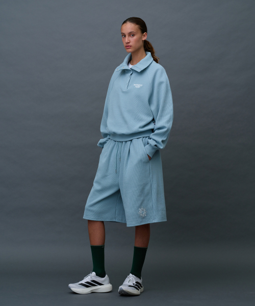 MENASOO（ミナス）の「Snap Waffle Sweatshirt（スウェット・レディース・スカイブルー/ブラック/グレー・F）」の14枚目の写真