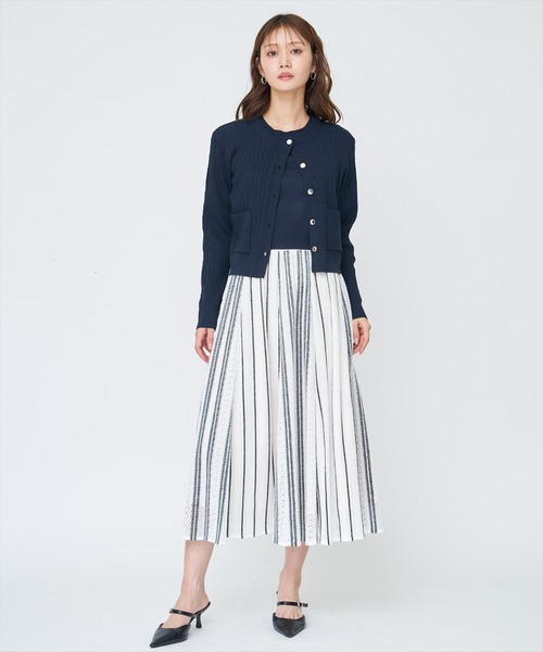 AND COUTURE(アンドクチュール)の「ラッセルストライプロングスカート(スカート・レディース・ホワイト系その他/ベージュ系その他・FREE)」の15枚目の写真