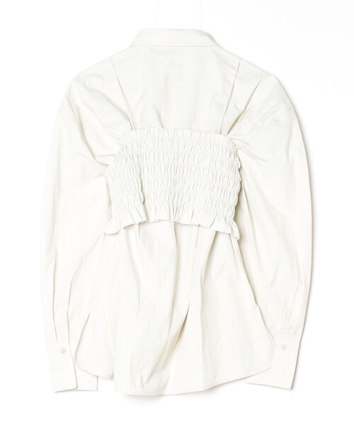 TODAYFUL（トゥデイフル）の「Shirring Bustier Layered Shirt 12610403（シャツ/ブラウス・レディース・オフホワイト/ライトグリーン・FREE）」の3枚目の写真