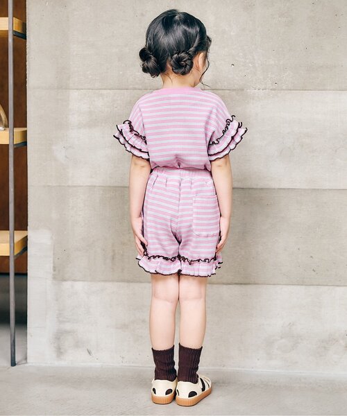 apres les cours（アプレレクール）の「【WEB限定】ワッフルショートパンツ（その他パンツ・キッズ・イエロー/オレンジ/ミント/その他2/グリーン/ブラウン/アイボリー/ブラック/クリーム/ブルー・140/130/120/110/100/90/80）」の17枚目の写真