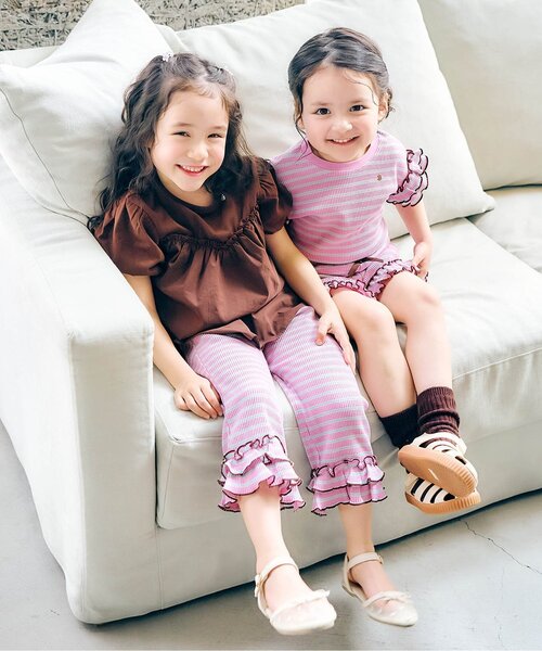 apres les cours（アプレレクール）の「【WEB限定】ワッフルショートパンツ（その他パンツ・キッズ・イエロー/オレンジ/ミント/その他2/グリーン/ブラウン/アイボリー/ブラック/クリーム/ブルー・140/130/120/110/100/90/80）」の18枚目の写真