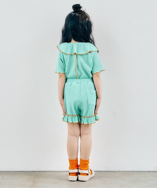 apres les cours（アプレレクール）の「【WEB限定】ワッフルショートパンツ（その他パンツ・キッズ・イエロー/オレンジ/ミント/その他2/グリーン/ブラウン/アイボリー/ブラック/クリーム/ブルー・140/130/120/110/100/90/80）」の22枚目の写真