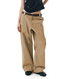 SECONDMONO（セカンドモノローグ）の「Semi Wide Twill Cotton Chino Pants [CAMEL]_SEPT051CAMEL（その他パンツ）」
