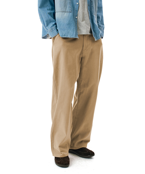 SECONDMONO（セカンドモノローグ）の「Semi Wide Twill Cotton Chino Pants [CAMEL]_SEPT051CAMEL（その他パンツ・レディース・その他・24/26/28/30/32/34）」の4枚目の写真