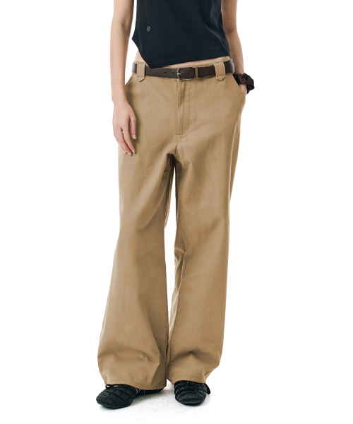 SECONDMONO（セカンドモノローグ）の「Semi Wide Twill Cotton Chino Pants [CAMEL]_SEPT051CAMEL（その他パンツ・レディース・その他・24/26/28/30/32/34）」の6枚目の写真