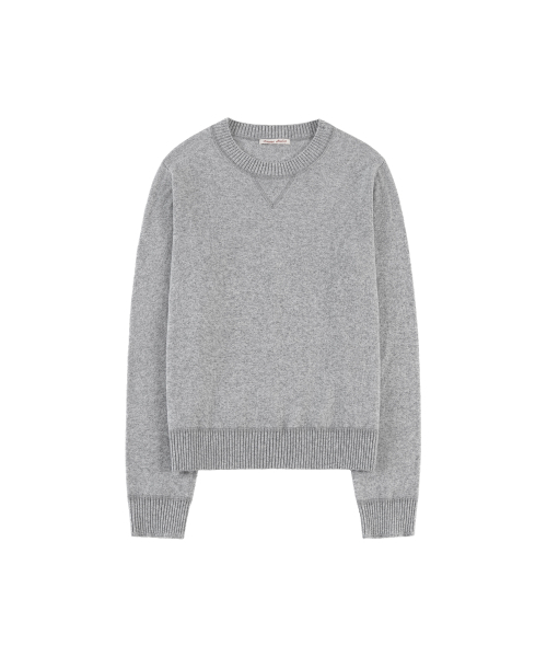 VANONE ATELIER（バノンアトリエ）の「KN4288 エッセンシャルラウンドニット_メランジェグレー（ニット/セーター・レディース・ライトグレー・FREE）」の2枚目の写真